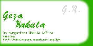 geza makula business card
